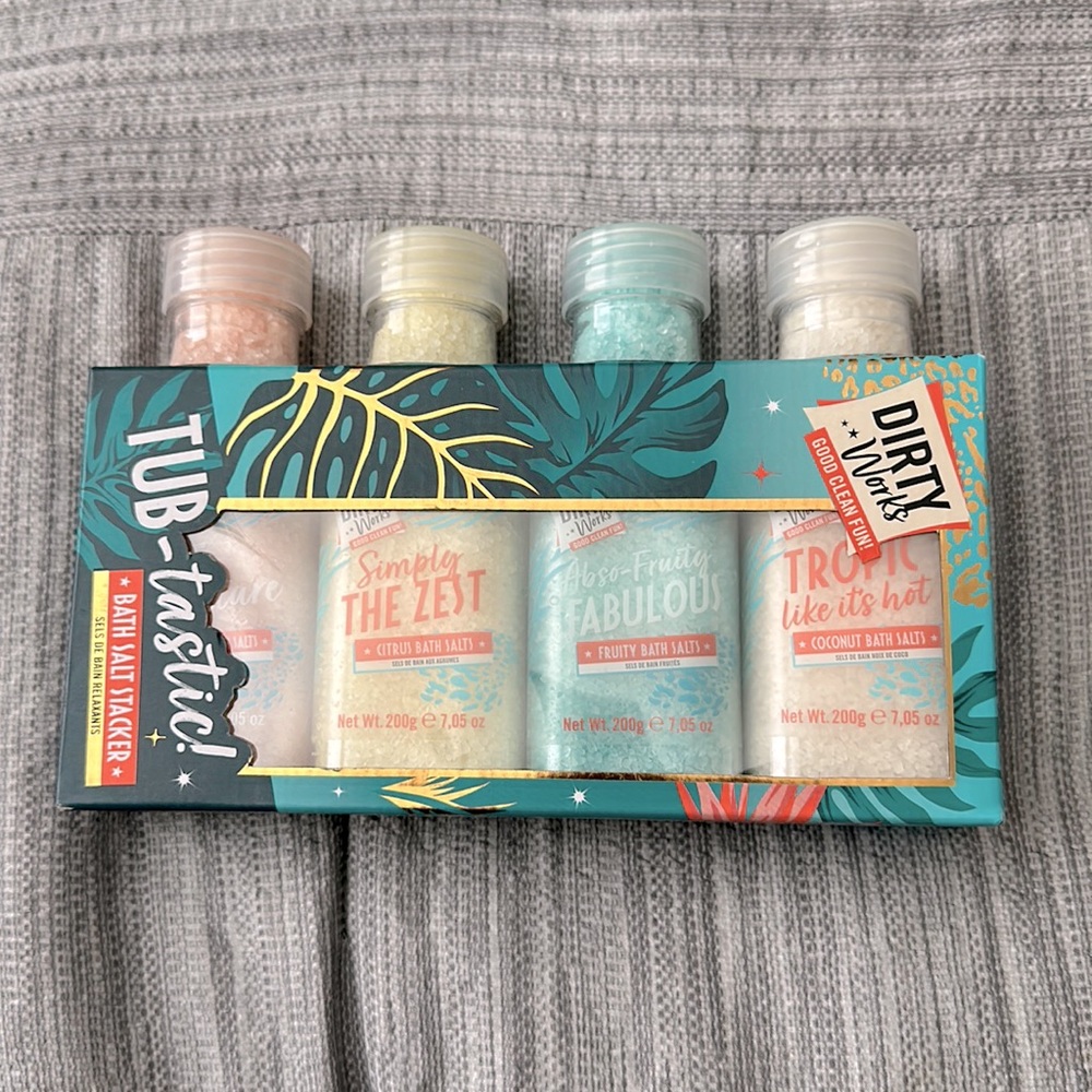NEW in Box TUB-tasting Bath Salt Stacker - Dirty Works